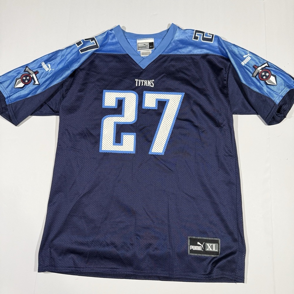 Vintage Eddie George #27 Tennessee Titans Jersey Puma XL‎ Navy Blue Mesh NFL